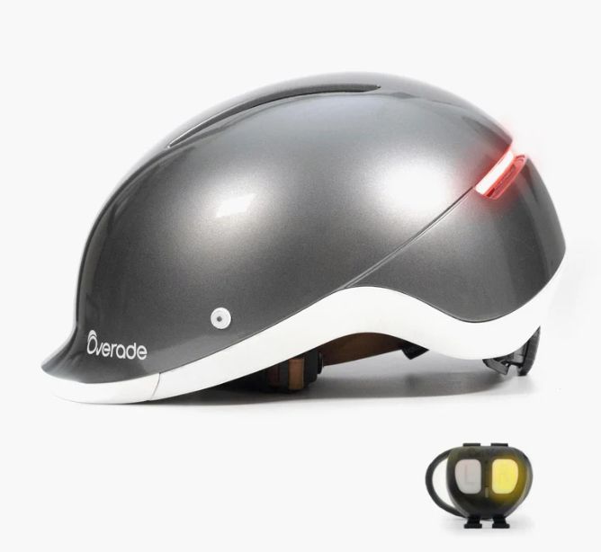 Overade LIFE  Casque Vélo Lumineux avec Clignotants PEARL GREY