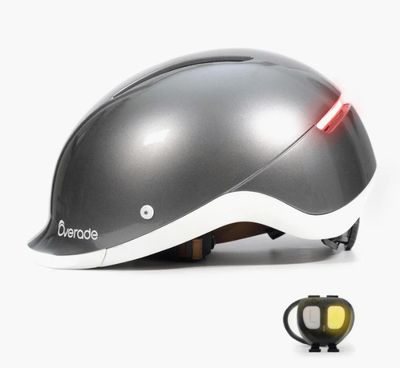 Overade LIFE  Casque Vélo Lumineux avec Clignotants PEARL GREY