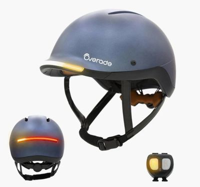 Overade LIFE  Casque Vélo Lumineux avec Clignotants DEEP BLUE