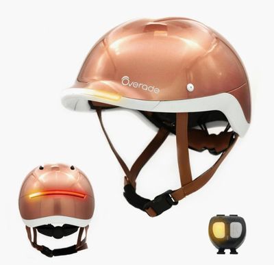 Overade LIFE  Casque Vélo Lumineux avec Clignotants COPPER SHINE
