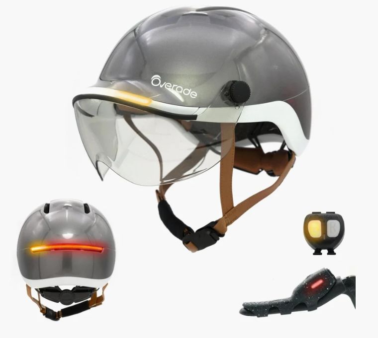 Overade LIFE  Casque Vélo Lumineux avec Clignotants PEARL GREY