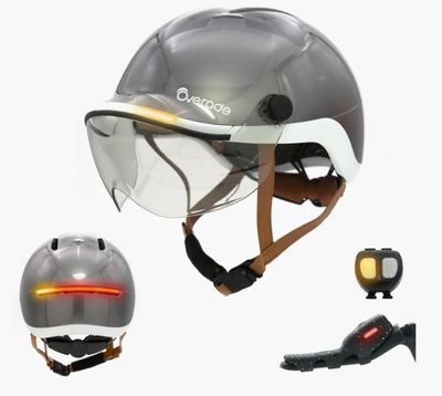 Overade LIFE  Casque Vélo Lumineux avec Clignotants PEARL GREY