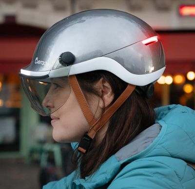 Overade LIFE  Casque Vélo Lumineux avec Clignotants PEARL GREY