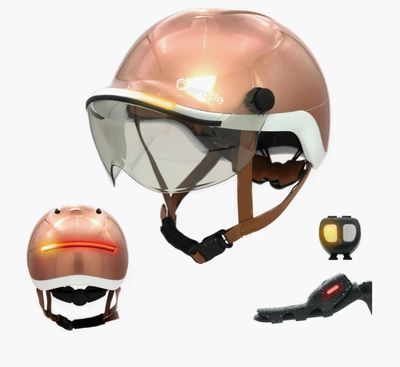 Overade LIFE  Casque Vélo Lumineux avec Clignotants COPPER SHINE
