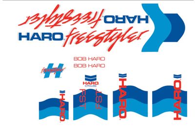 Décalcomanies 1985 HARO BMX Freestyle Blanc Rouge