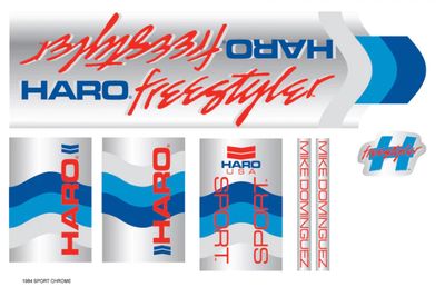 Décalcomanies BMX HARO Sport Chrome 1984