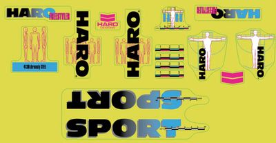 Décalcomanies BMX HARO 1990 SPORT BLEU NOIR