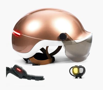 Overade LIFE Casque Vélo Lumineux avec Clignotants COPPER SHINE
