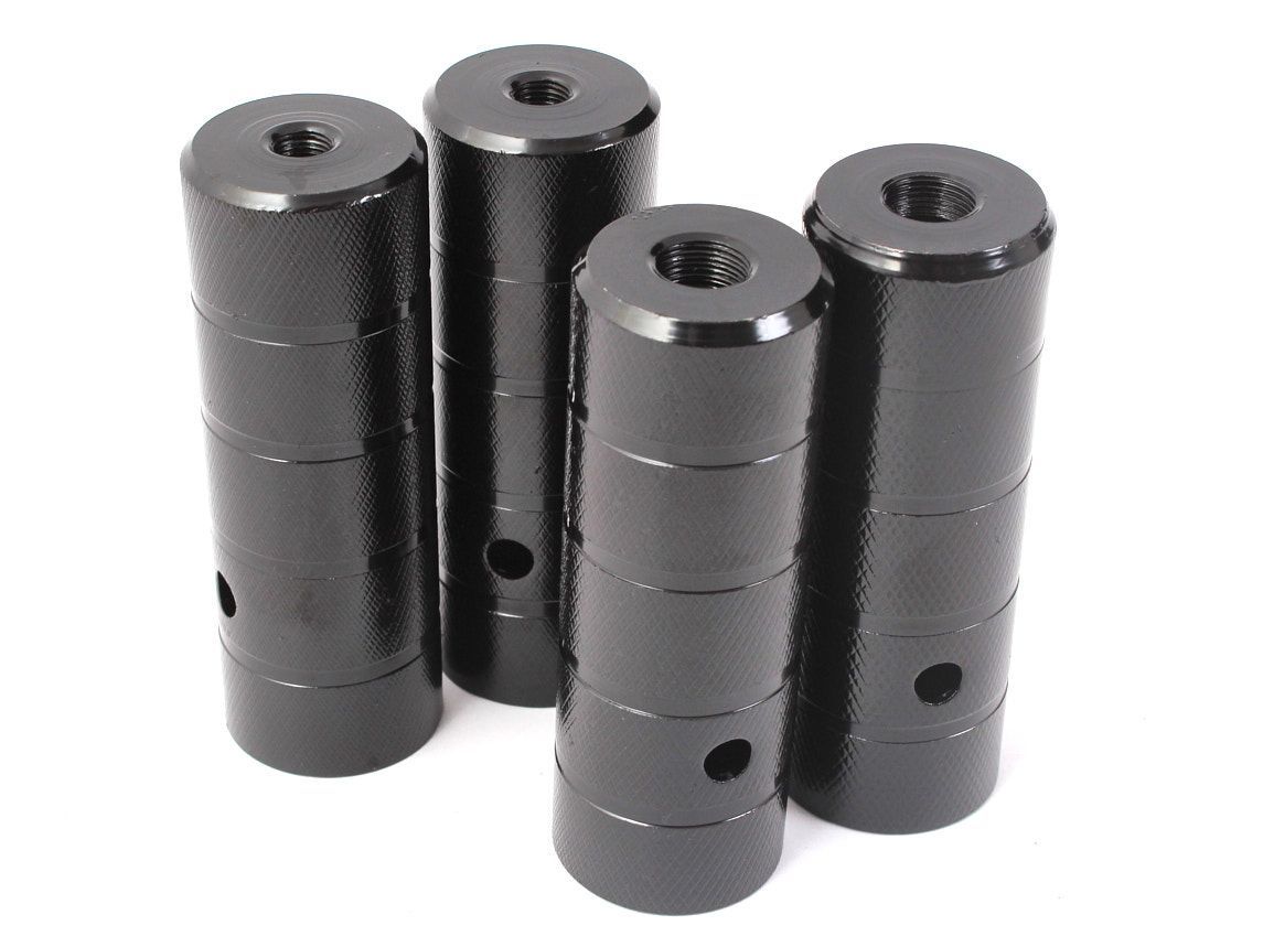 Set de 4 Pegs BMX KHE BLACK STEEL - 10mm (3/8")