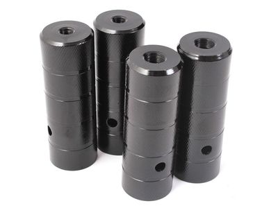 Set de 4 Pegs BMX KHE BLACK STEEL - 10mm (3/8")