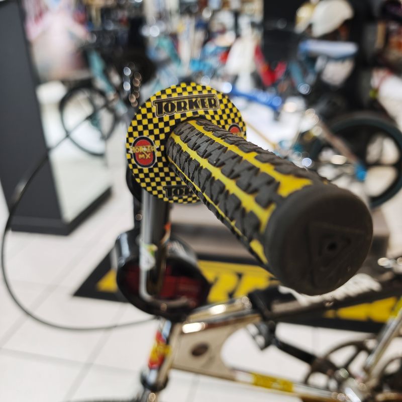 Donuts de poignées BMX Torker MX damier jaune et noir