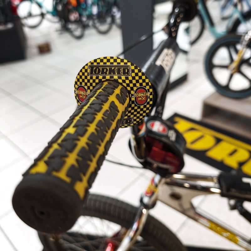 Donuts de poignées BMX Torker MX damier jaune et noir