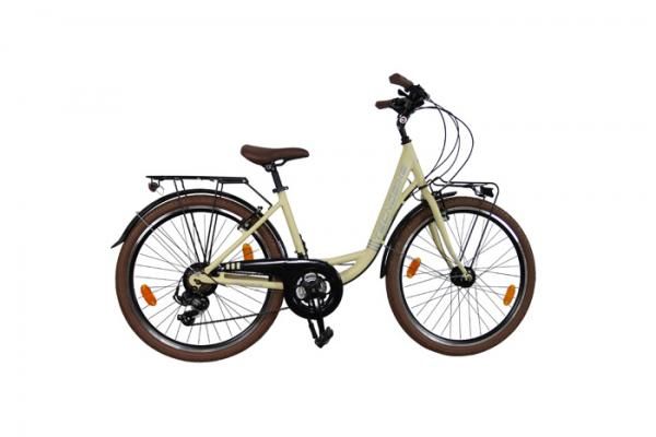 Vélo de ville Tecnobike Mobi 26" 21 vitesses – Crème