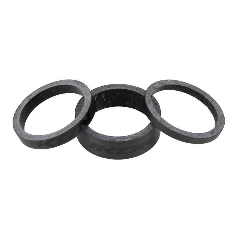 Kit de 3 entretoises de direction IKON Carbon – 1"1/8 – Noir
