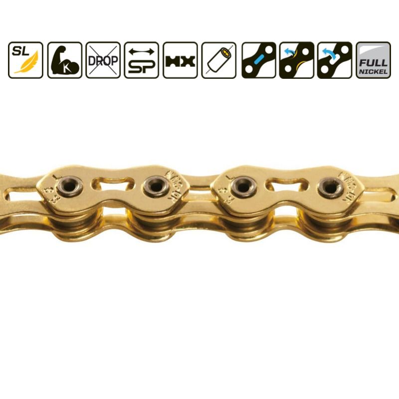 Chaîne KMC K1SL Narrow 3/32" – Or – 100 maillons