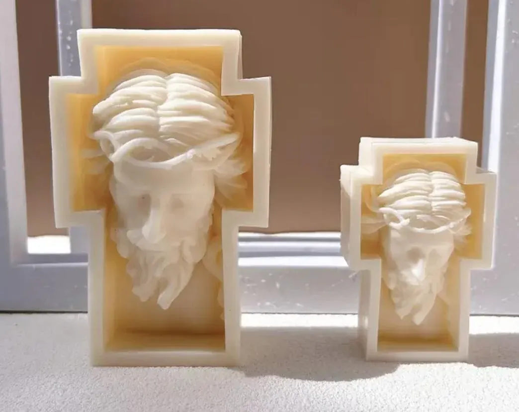 Jesus Christ Cross Candle –Small - Handcrafted Soy Wax for Faith &amp; Devotion