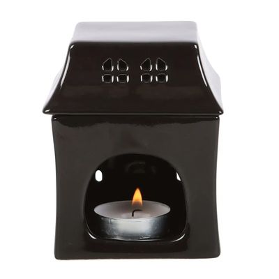 Gothic Black Haunted House Halloween Oil Burner