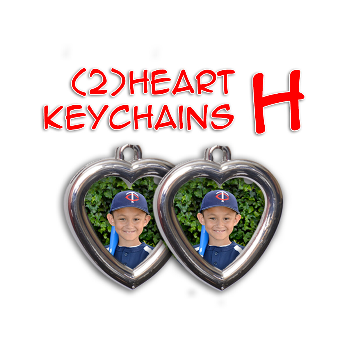 H - (2)Heart Keychains