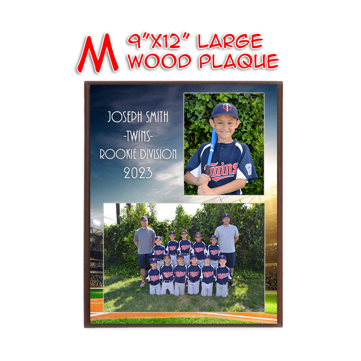 M - Large Wood Plaque 9"x12"