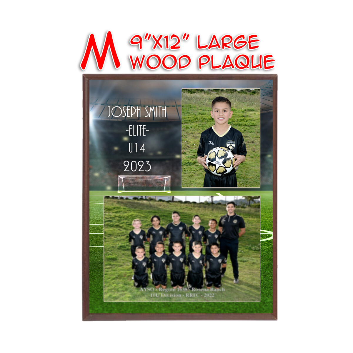 M - Large Wood Plaque 9&quot;x12&quot;