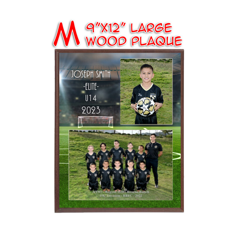M - Large Wood Plaque 9&quot;x12&quot;