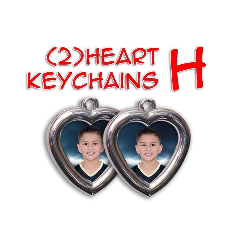 H - (2)Heart Keychains
