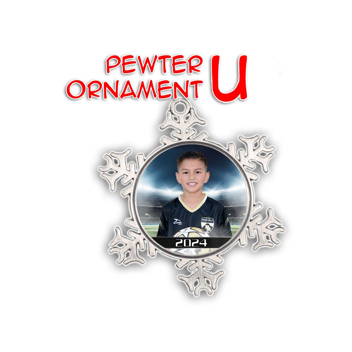 U - Pewter Ornament