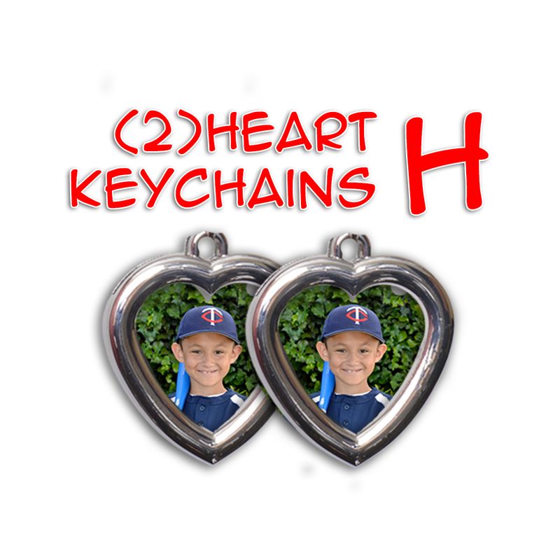 H - (2)Heart Keychains