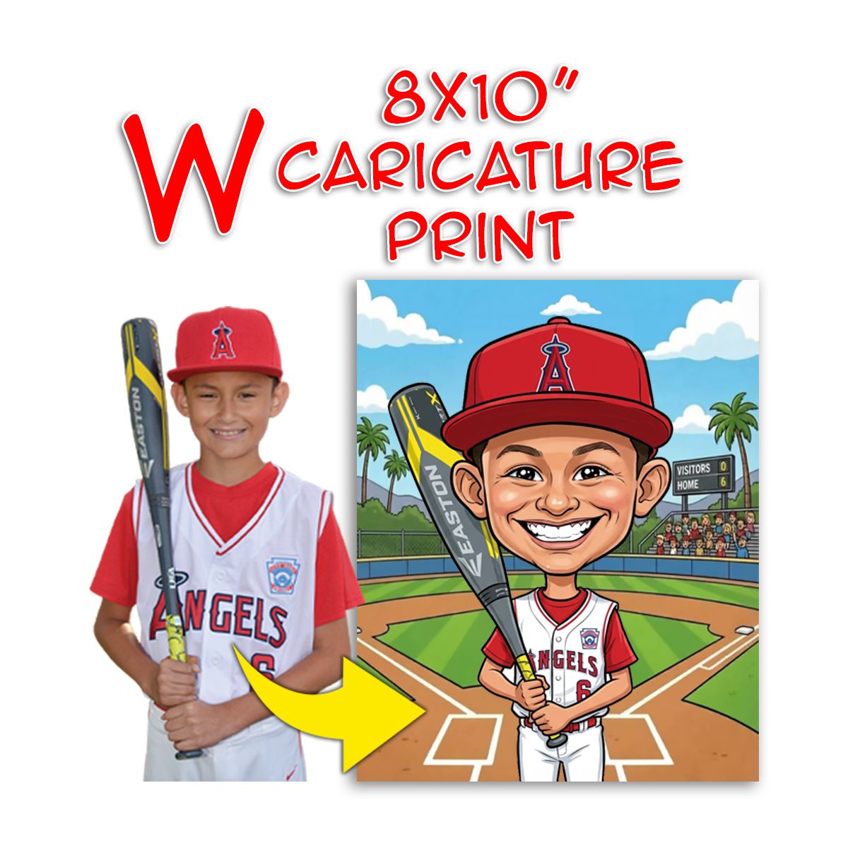 W - 8x10 Caricature Print