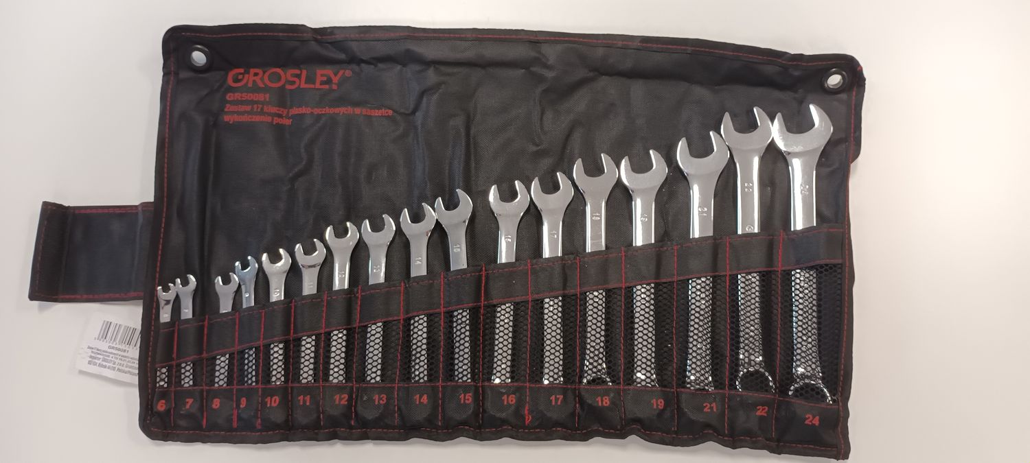 GROSLEY KOMPLET KLUCZY OCZKOWO PŁASKICH