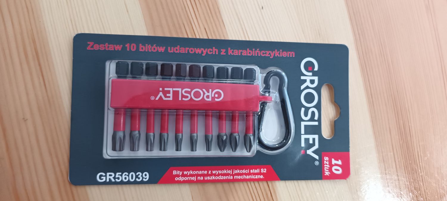 Zestaw 10 częściowy bitów udarowych z karabińczykiem