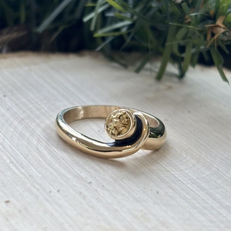 Alaskan Gold Nugget Wave Ring