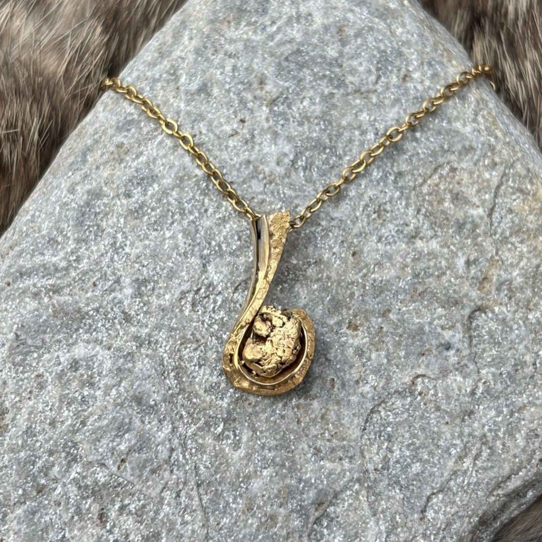 Alaskan Golden Nugget Drop Pendant