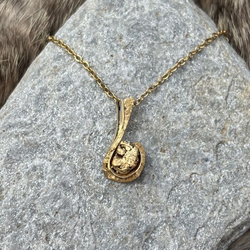 Alaskan Golden Nugget Drop Pendant
