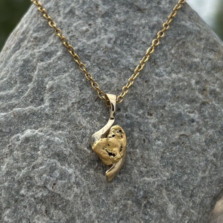 Alaskan Gold Nugget Heart Pendant