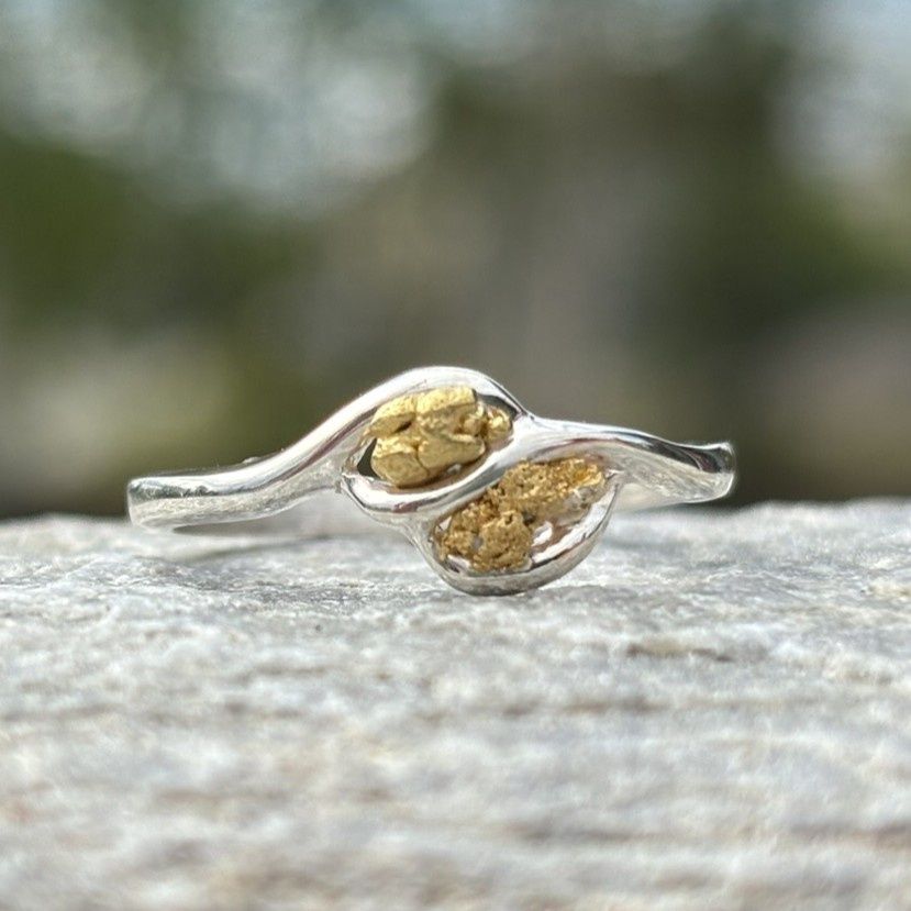 Twin Nugget Stream Ring