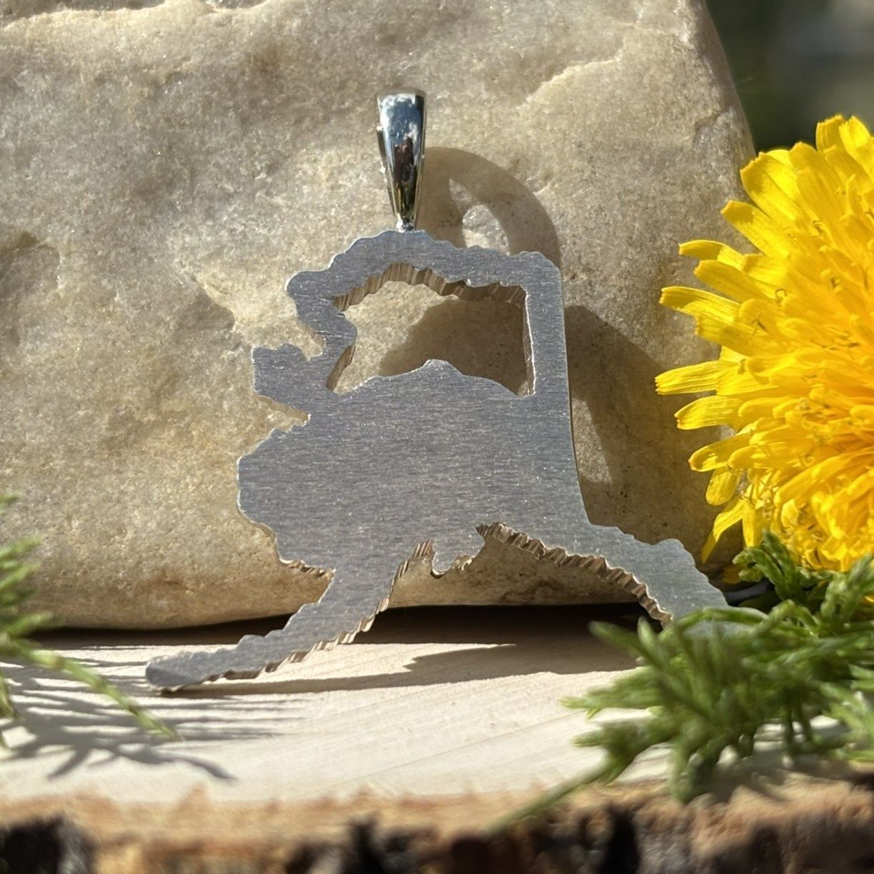 Sterling Silver Alaska with Mountain - 8.7g