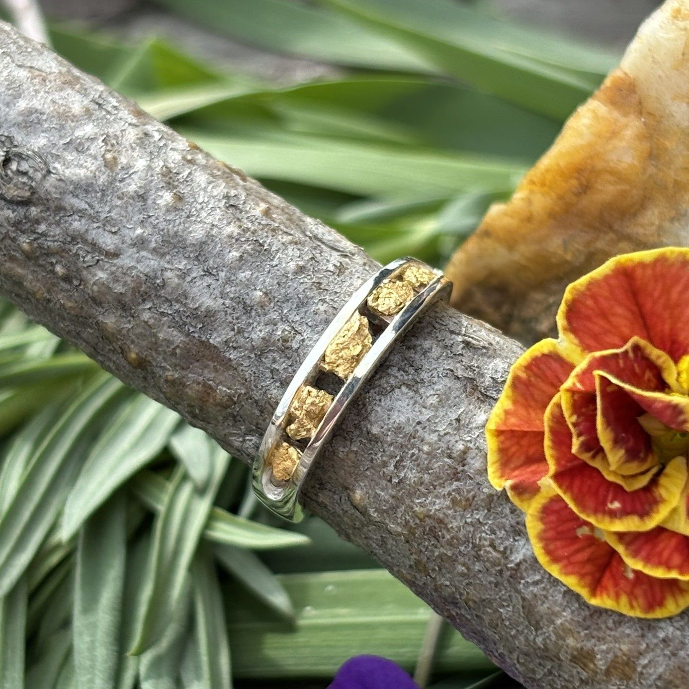 Sterling Silver Half-Nugget Band - 2.2g