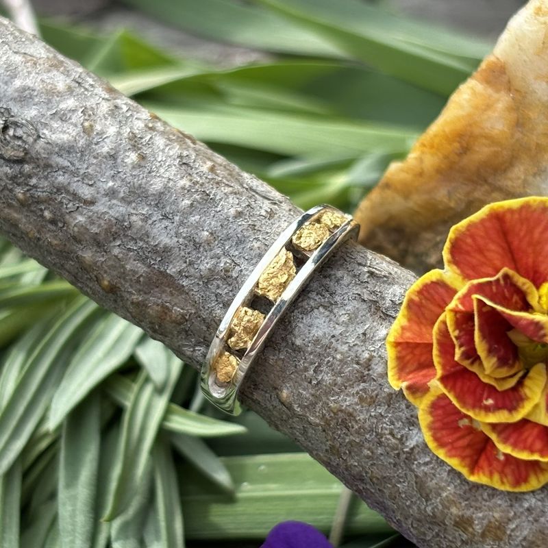 Sterling Silver Half-Nugget Band - 2.2g