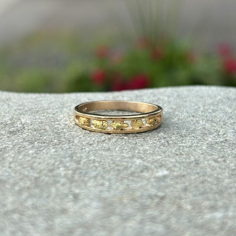 14K Five Nugget Ring - Small