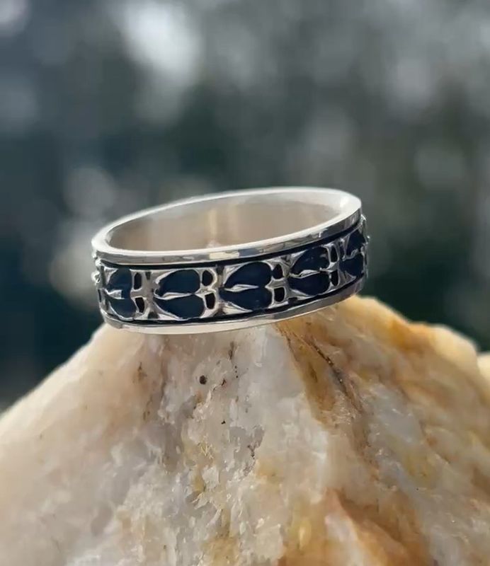 Sterling Silver Moose Track Ring
