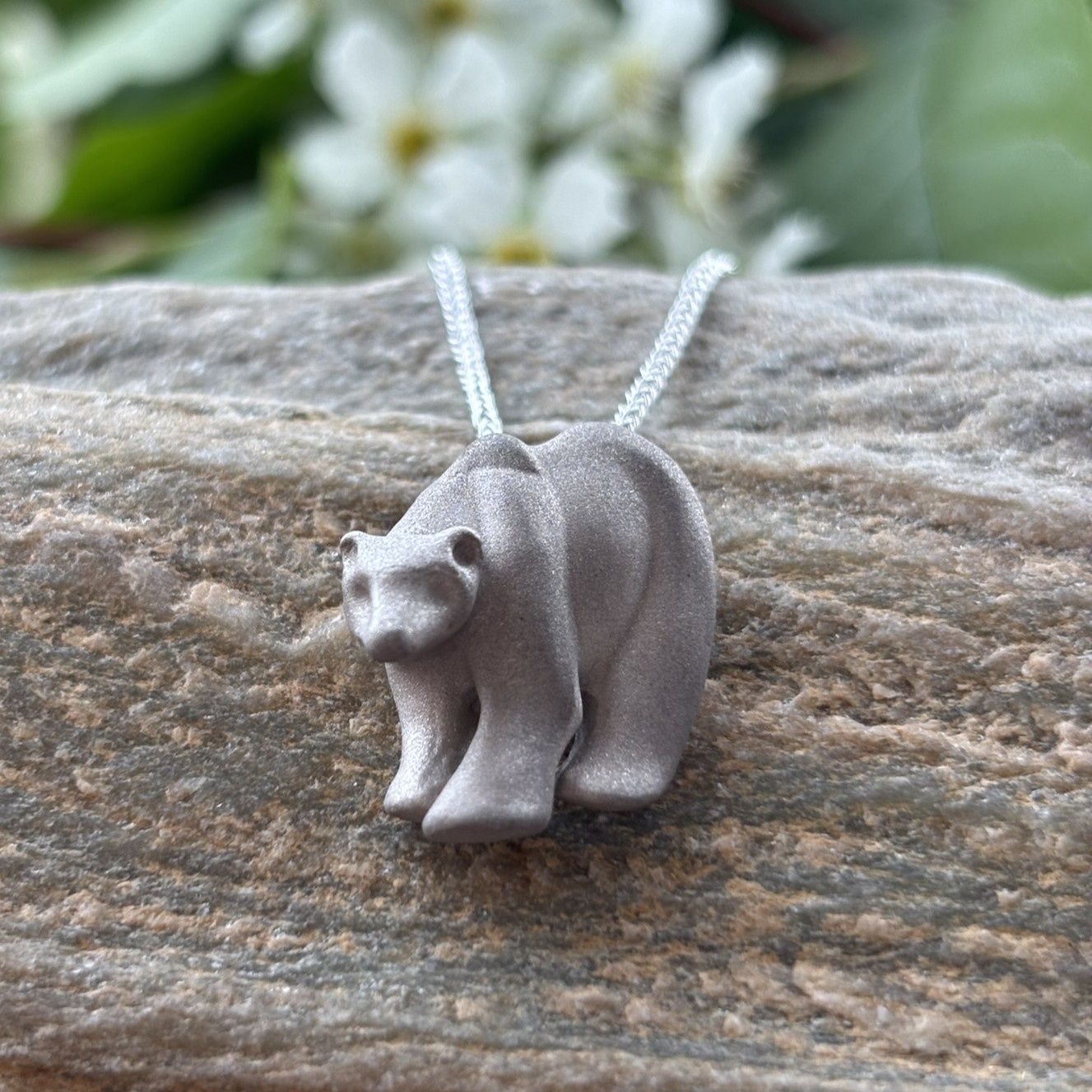 Sterling Silver Polar Bear, Finish: Satin