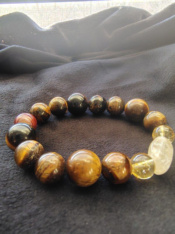 Tigers Eye and Citrine Bracelet