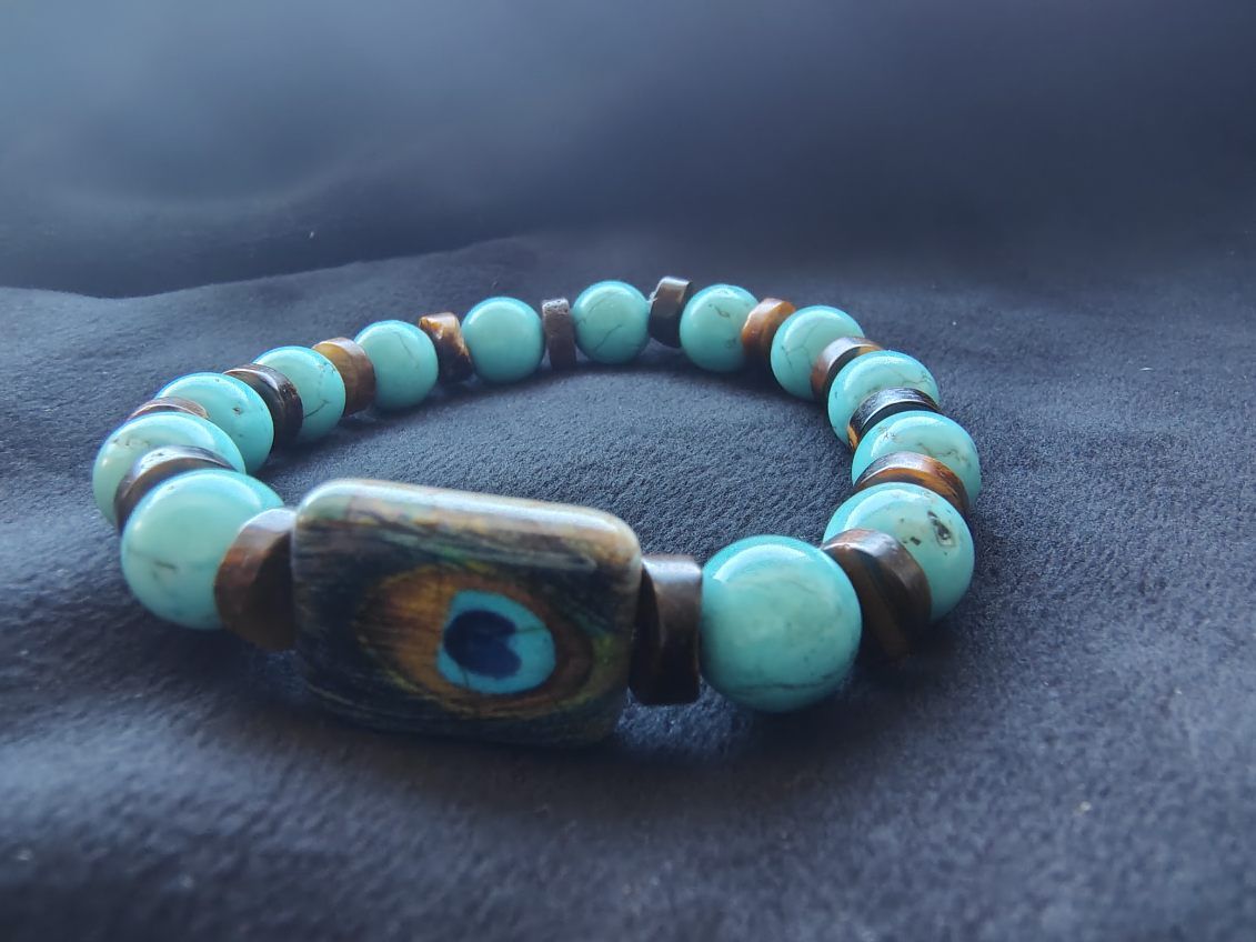 Turquoise and Tigers Eye Bracelet