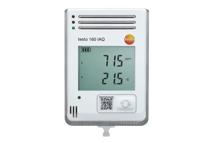 testo 160 IAQ - Funk-Datenlogger mit Display und integrierten Sensoren für Temperatur, Feuchte, CO2 und atmosphärischen Druck   0572 2014