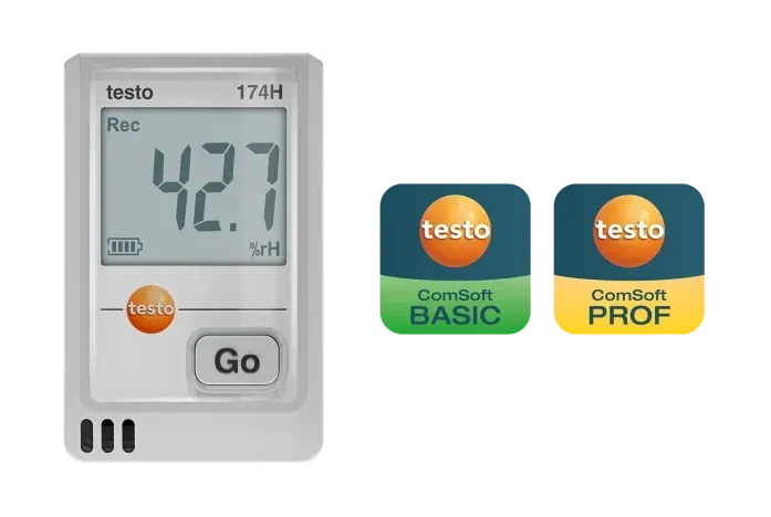 testo 174 H - Mini-Datenlogger für Temperatur und Feuchte mit USB-C und PC-Software                       0572 1741 01