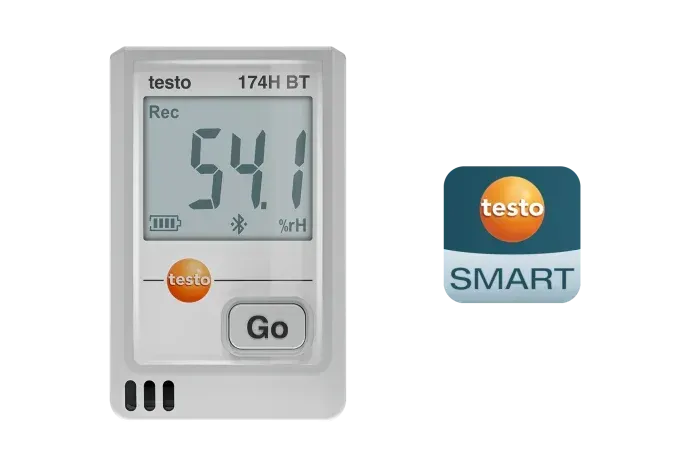 testo 174 H BT - Mini-Datenlogger für Temperatur und Feuchte mit Bluetooth® und App-Anbindung   0572 1743 01