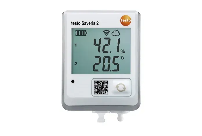 testo Saveris 2-H2 - Funk-Datenlogger mit Display und anschließbarem Temperatur- und Feuchtefühler   0572 2035