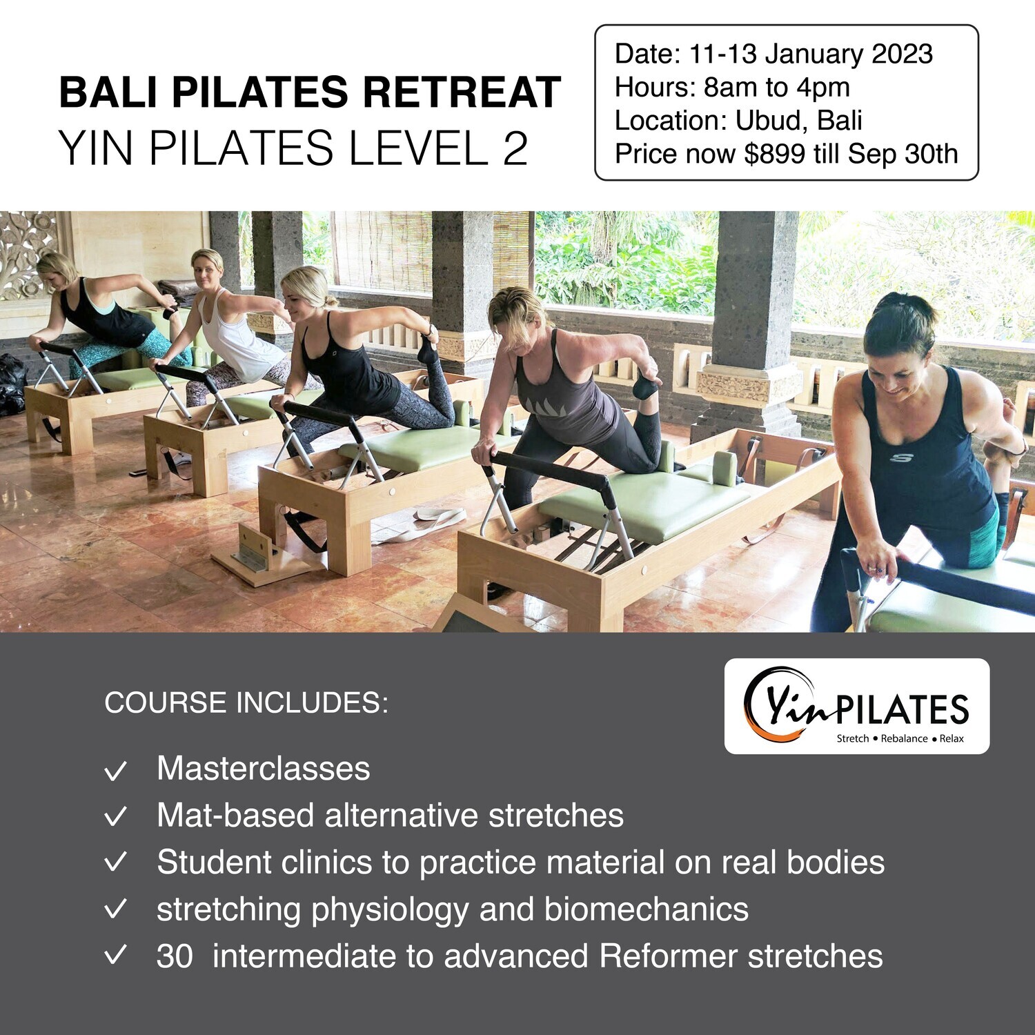 Bali Yin Pilates Level Two Retreat 2023