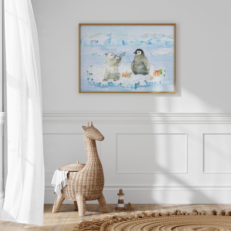 Poster für Kinder I Kinderzimmer Deko I Motiv Eisbär & Pinguin